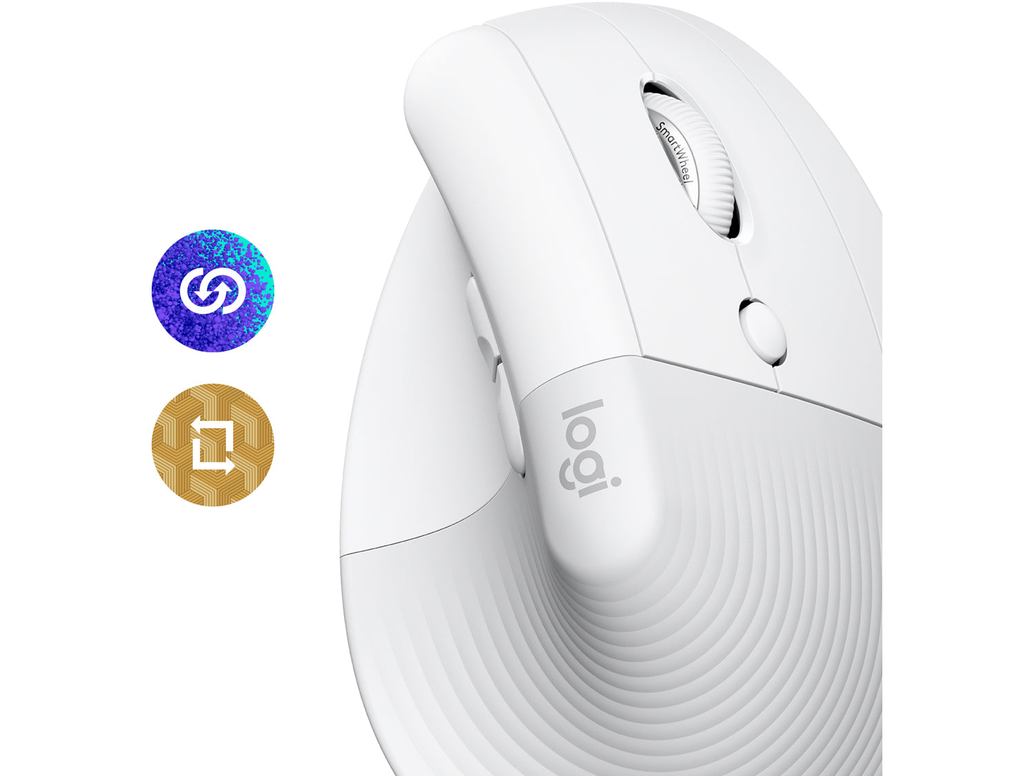 Logitech Lift Vertical Ergonomic Mouse for Business, Off-white