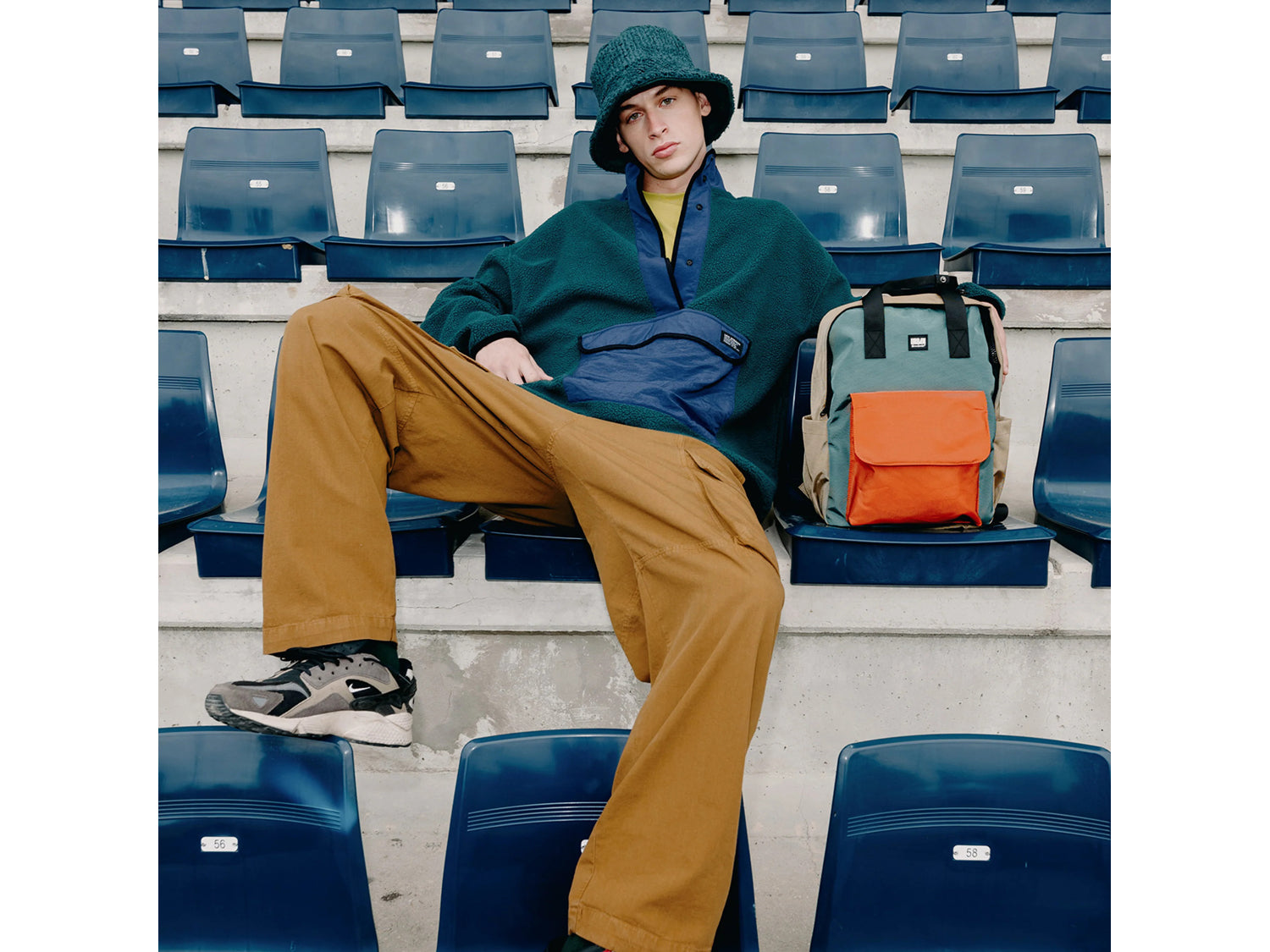 Bombata Urban Backpack Rio Senape-Blu Petrolio-Terracotta