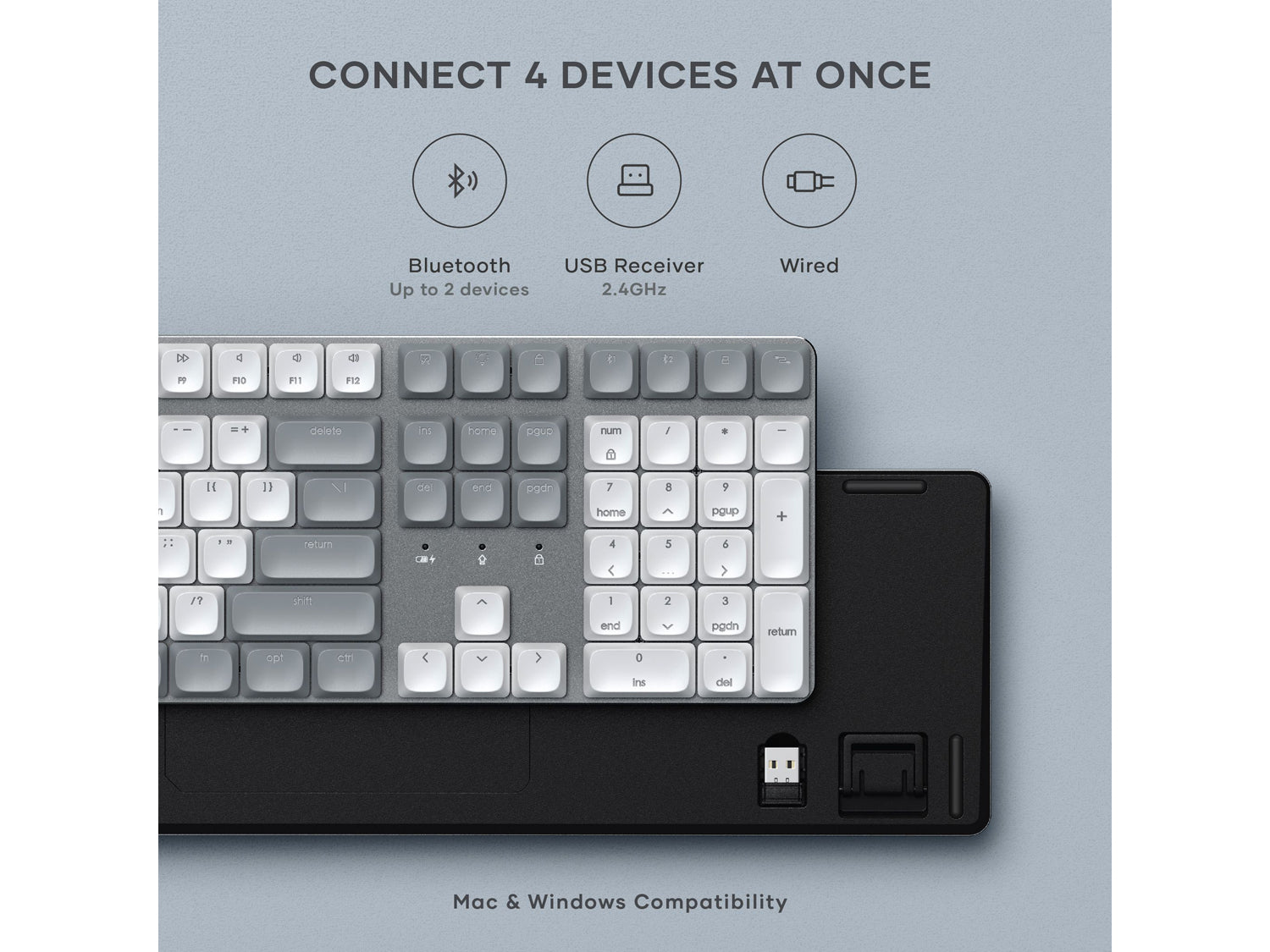 Satechi SM3 Slim Mechanical Backlit Bluetooth Keyboard (Light) - US - Light