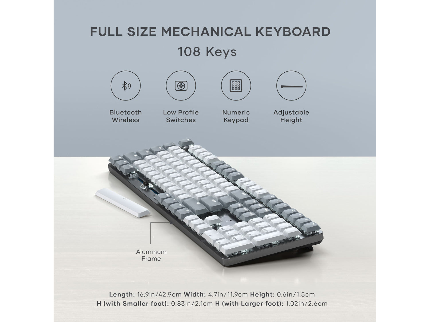 Satechi SM3 Slim Mechanical Backlit Bluetooth Keyboard (Light) - US - Light