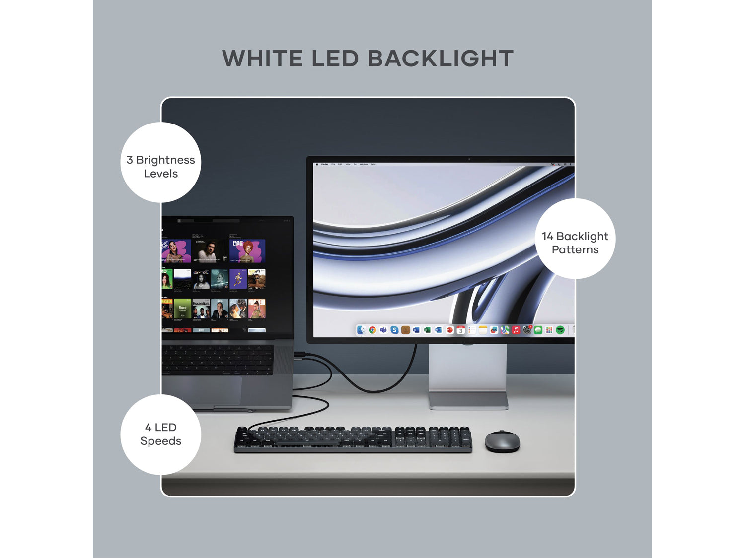Satechi SM3 Slim Mechanical Backlit Bluetooth Keyboard (Light) - US - Dark