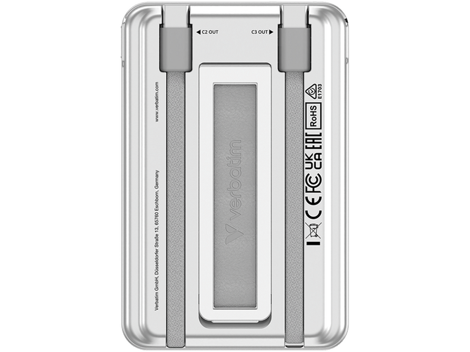 Verbatim Charge 'n' Go Two Cable Magnetic Wireless Charging 5,000mAh - Silver