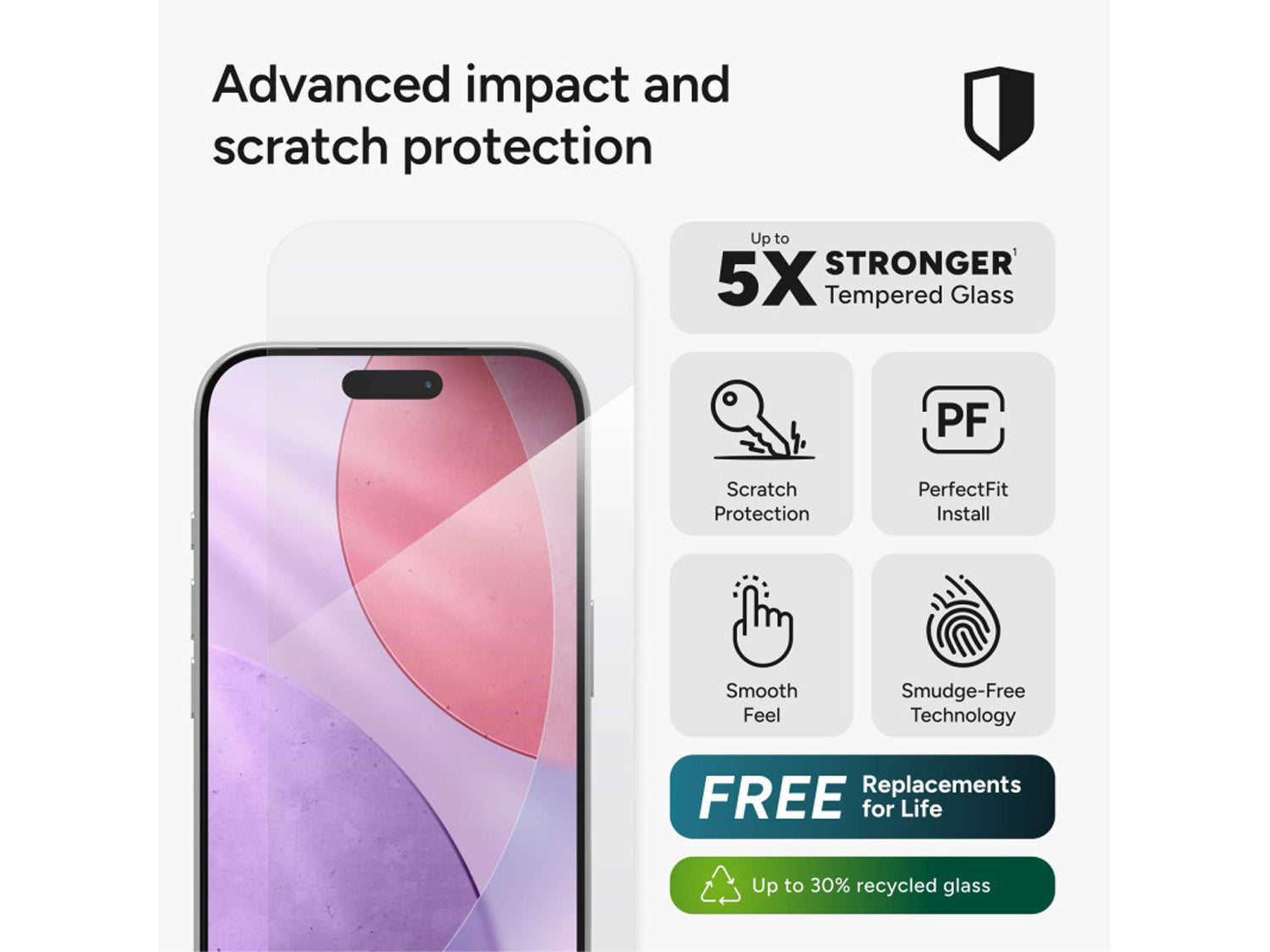 ZAGG InvisibleShield Glass Elite iPhone 17 Pro PLT Screen