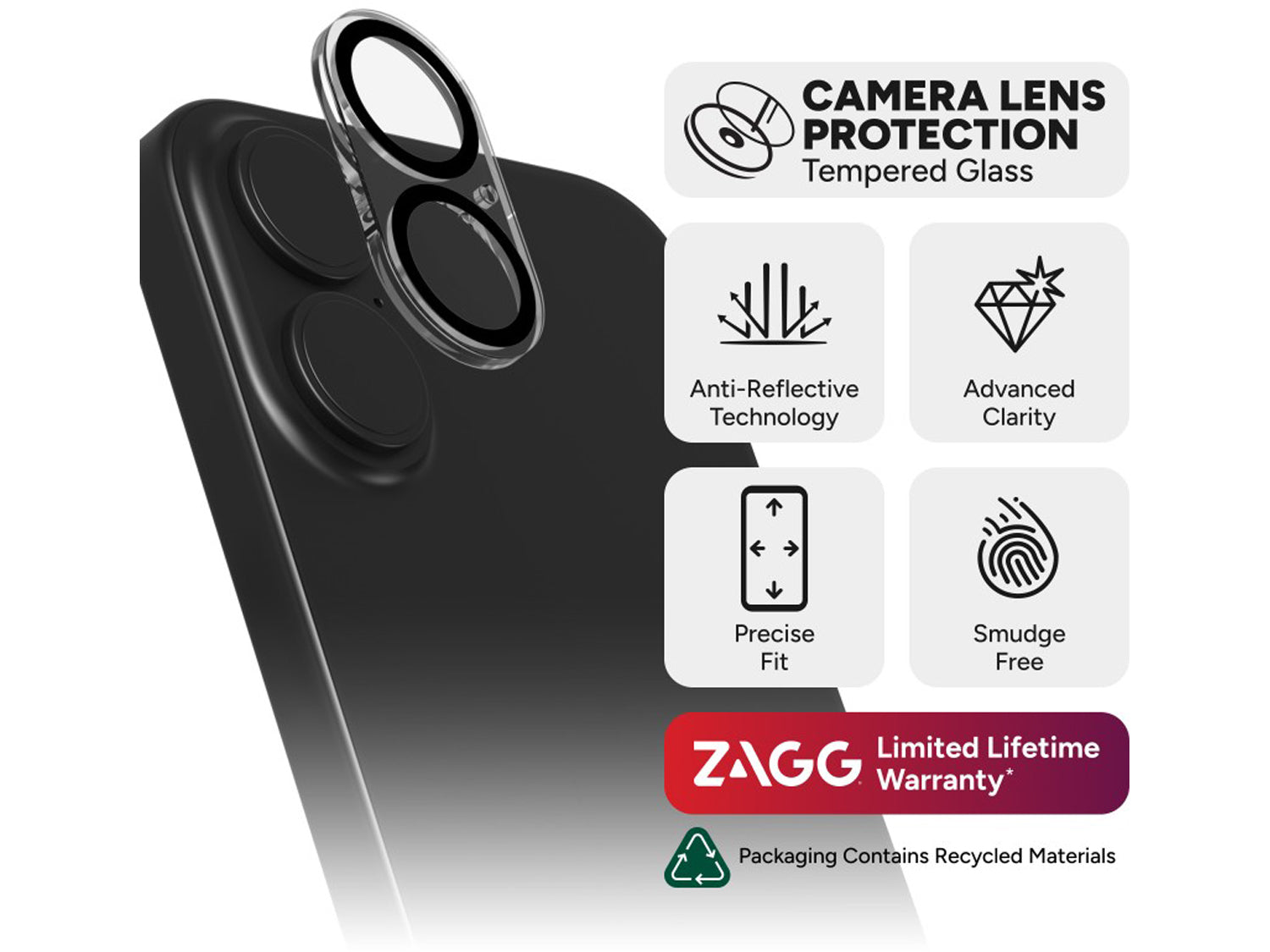 ZAGG InvisibleShield Glass Elite AR (Camera) Apple iPhone 16 / iPhone 16 Plus Screen