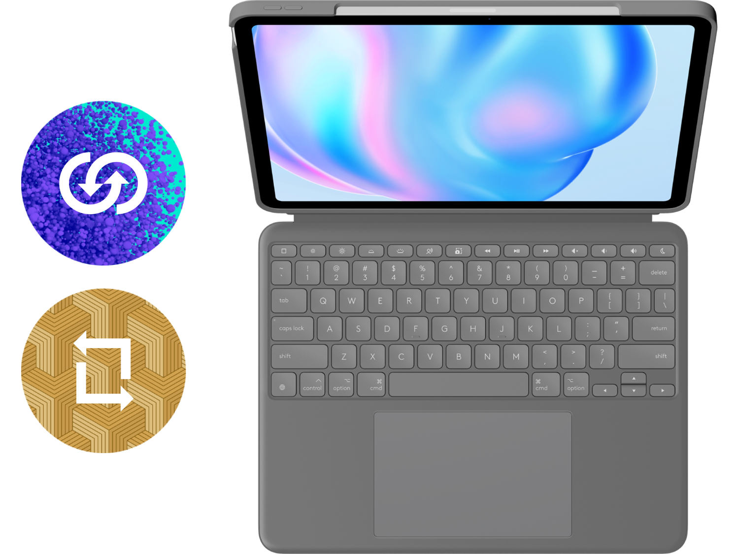 Logitech Combo Touch for iPad Air 13-inch (M2, M3 & M4), Oxford Grey English International (QWERTY)