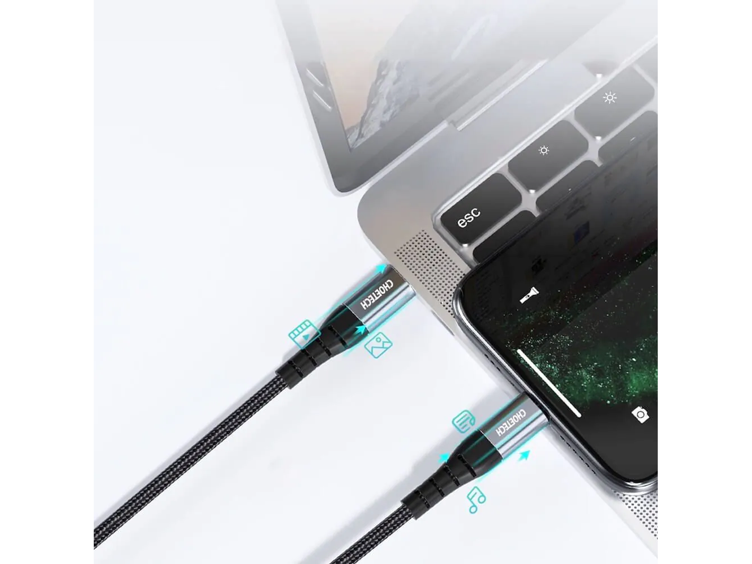 Choetech Braided USB-C to Lightning Cable PD 18W IP0041