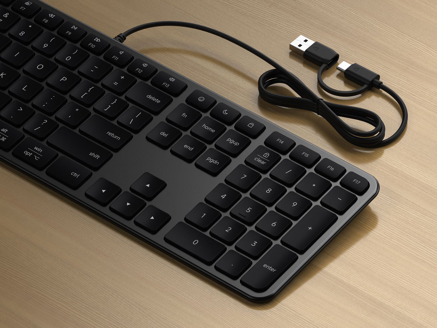 Satechi Slim LX3 Wired Keyboard - US English - Space Black