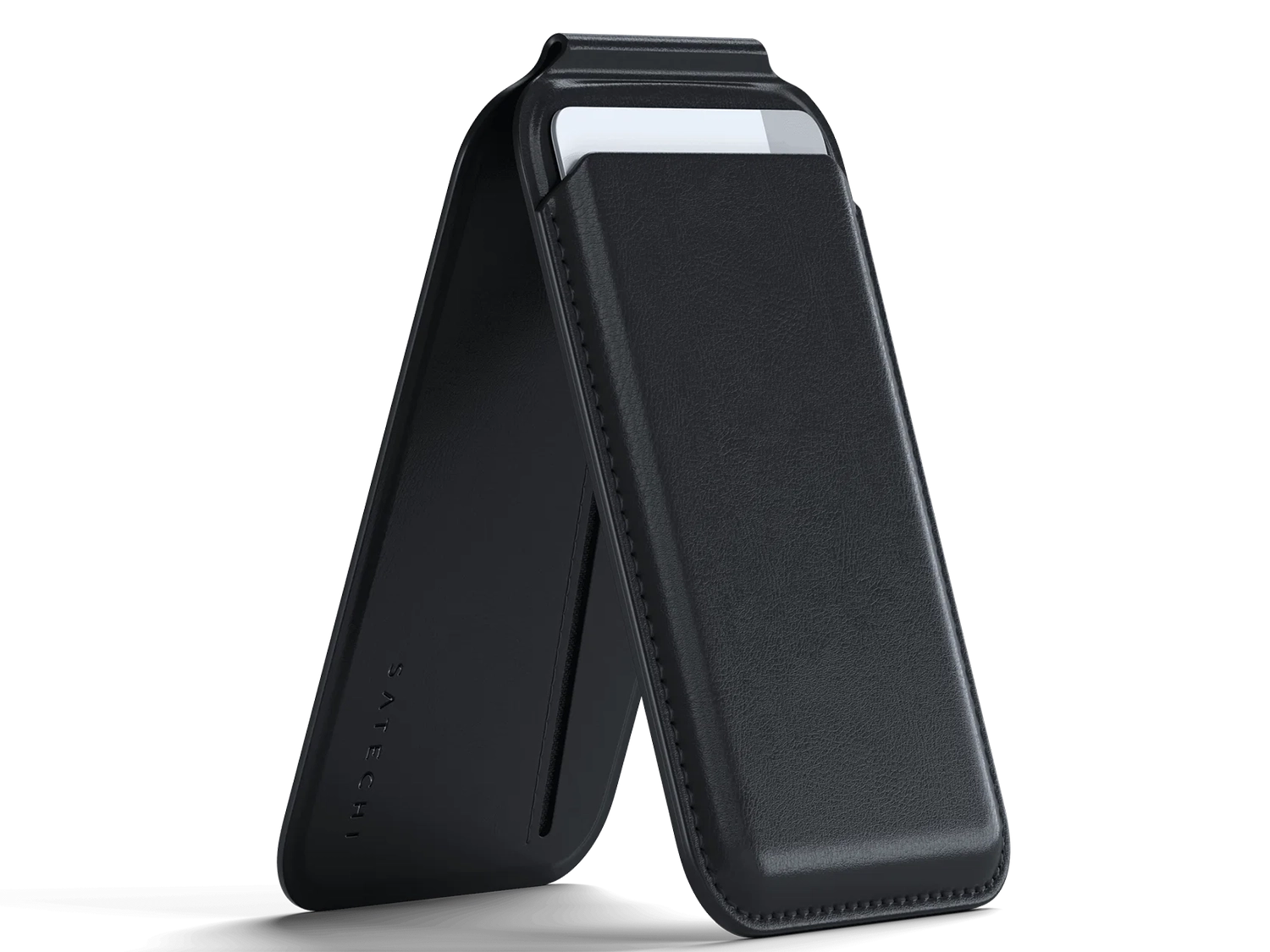 Satechi Vegan-Leather Magnetic Wallet Stand- Black