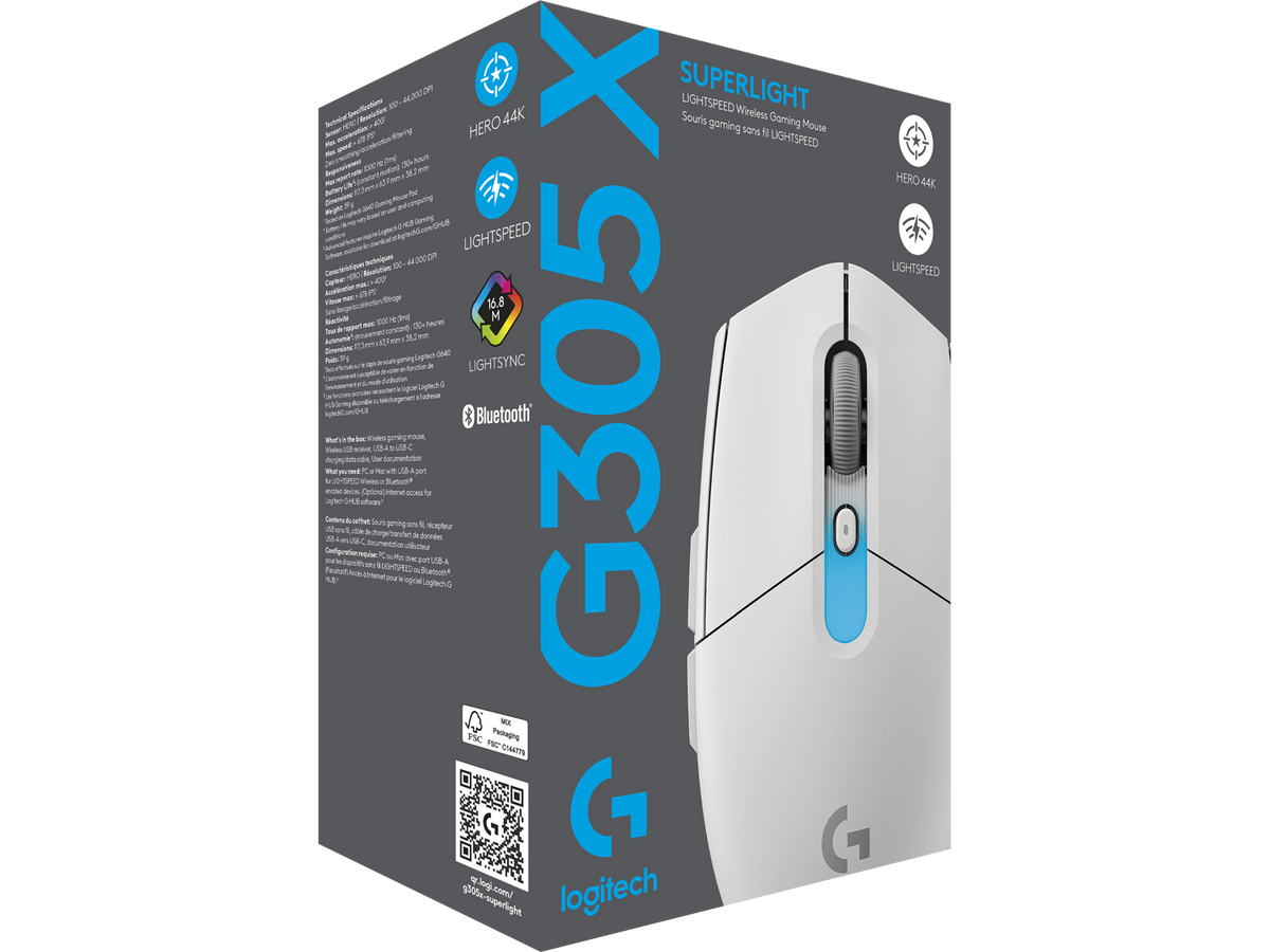 Logitech G305 X SUPERLIGHT LIGHTSPEED Wireless Gaming Mouse, White