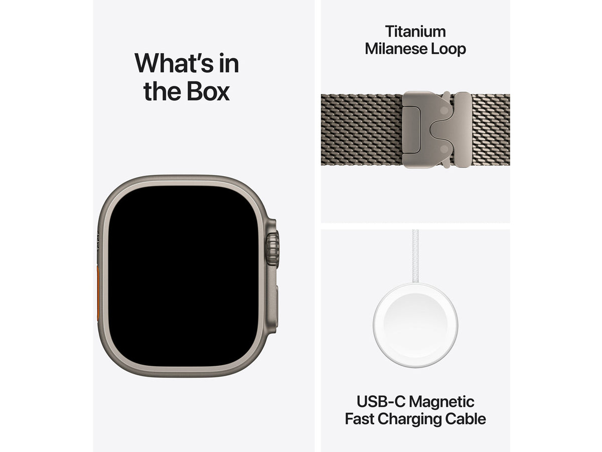 Apple Watch Ultra 4 GPS + Cellular - Milanese Loop, Natural Titanium, Medium
