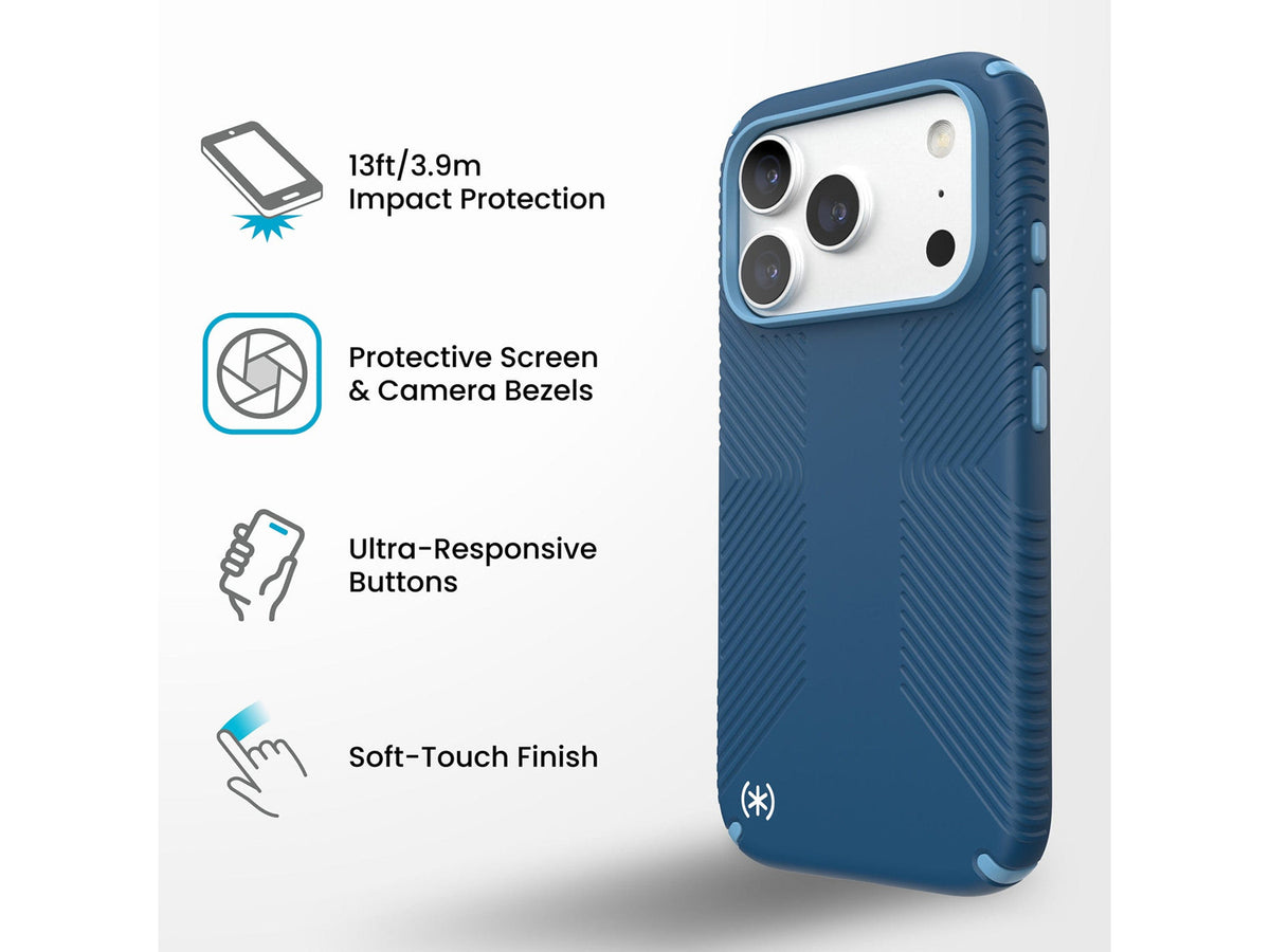Speck Presidio2 Grip MagSafe Apple iPhone 18 Pro Case,  Deep Sea