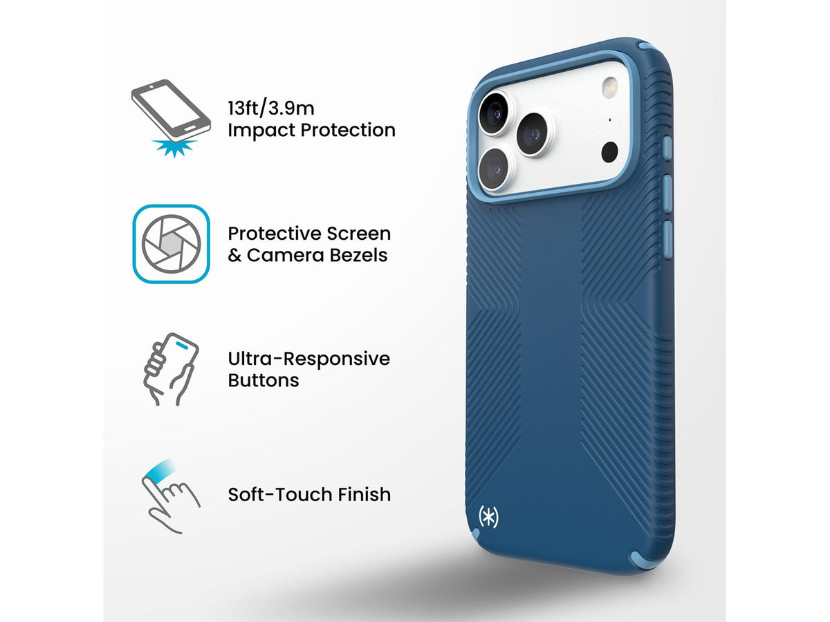 Speck Presidio2 Grip MagSafe Apple iPhone 18 Pro Max Case, Deep Sea