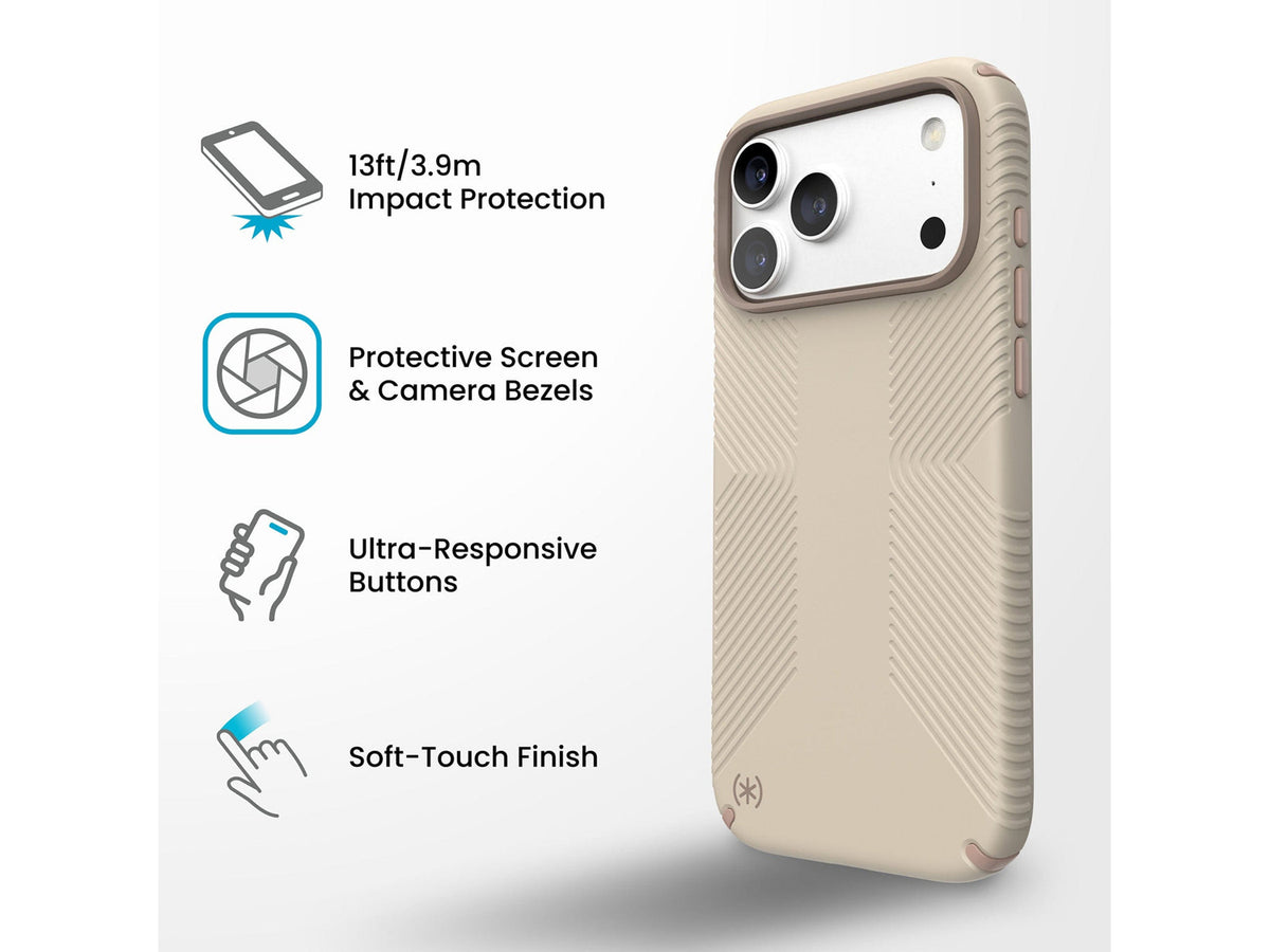 Speck Presidio2 Grip MagSafe Apple iPhone 18 Pro Max Case, Papyrus
