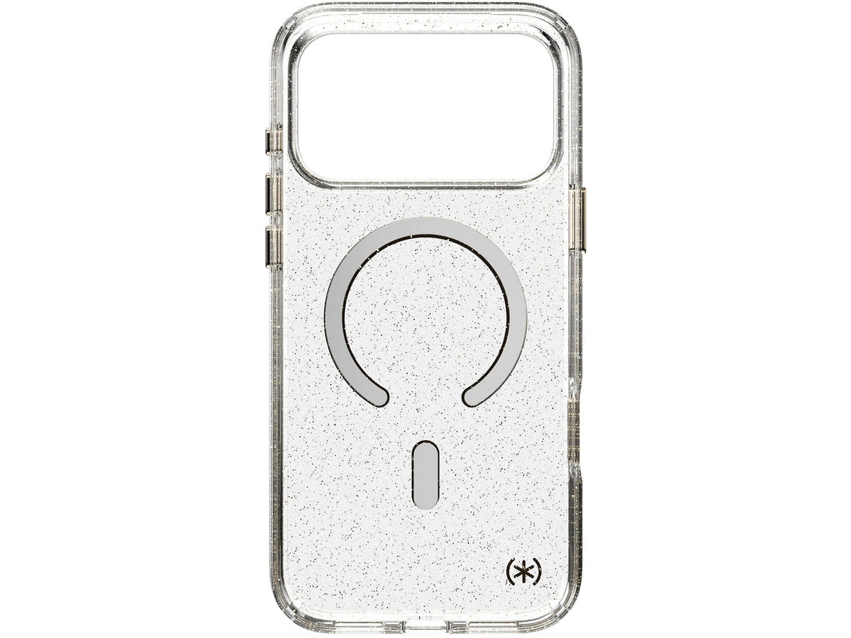 Speck Presidio Lux Glitter MagSafe Apple iPhone 18 Pro Max Case, Clear/Gold Glitter