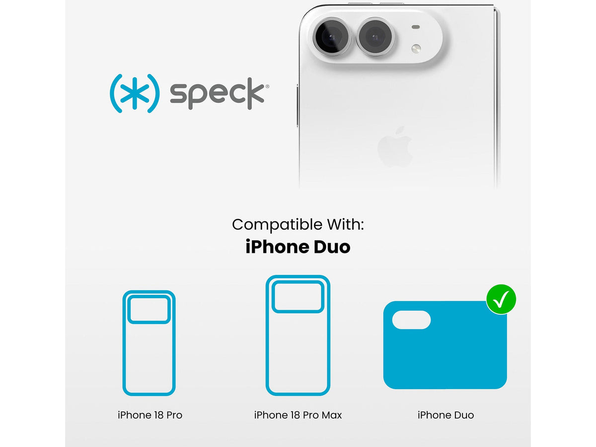 Speck Presidio Perfect-Clear Fold MagSafe Apple iPhone Duo Case, Clear/Silver
