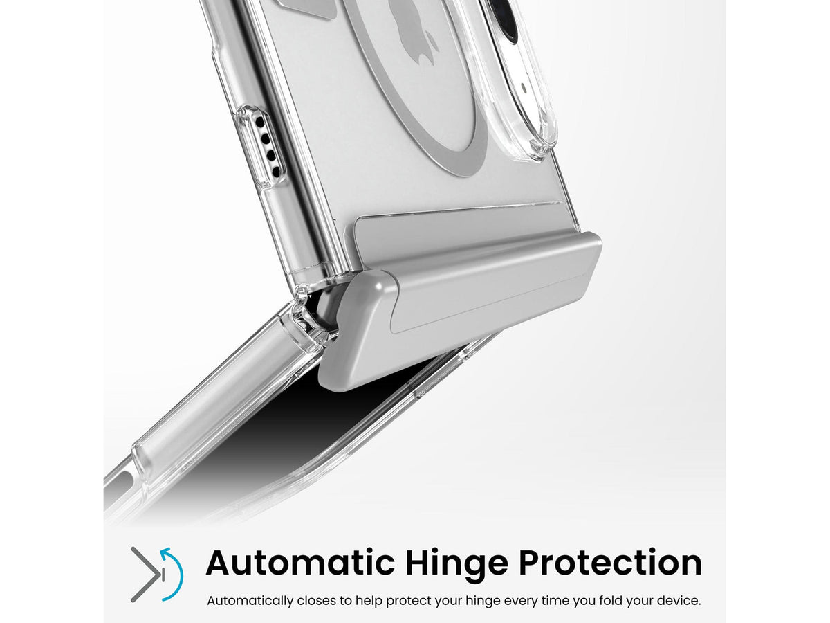 Speck Presidio Perfect-Clear Fold MagSafe Apple iPhone Duo Case, Clear/Silver