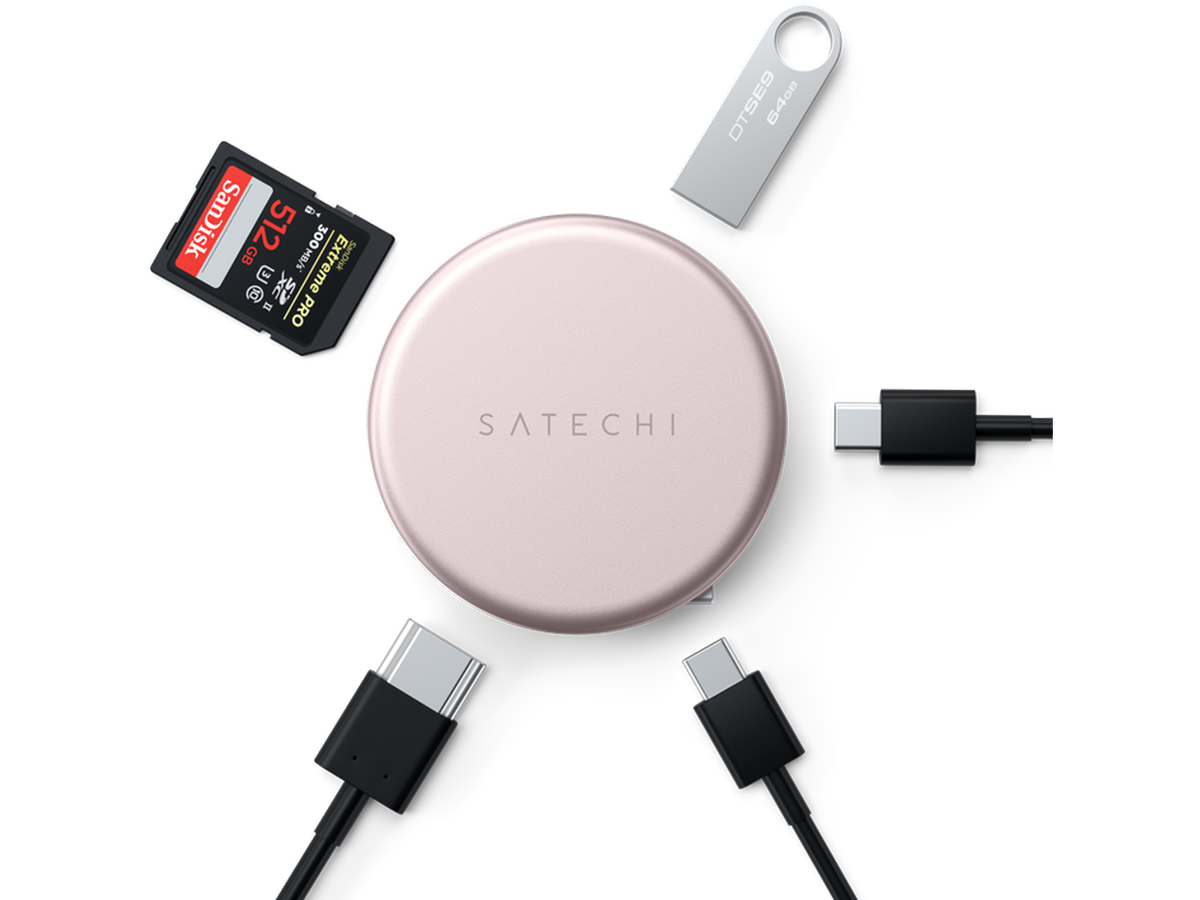 Satechi OntheGo 5-in-1 Multiport Adapter, Blush